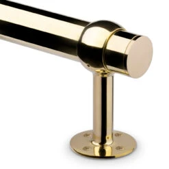 Rounded Center Post Bracket - Polished Brass - 2" OD -Bar Supplies 00 336 2 Rounded Center Post Bracket Polished Brass 2 OD 04 59815.1598454618