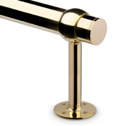 Tall Rounded Center Post Bracket - Polished Brass - 2" OD -Bar Supplies 00 336 2 TALL Tall Rounded Center Post Bracket Polished Brass 2 OD 04 87585.1598454712