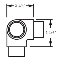 Flush Side Outlet Elbow Fitting - Polished Brass - 1.5" OD -Bar Supplies 00 733 1h specs b1 1 33250.1598455116