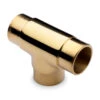 Flush Tee Fitting - Polished Brass - 1.5" OD -Bar Supplies 00 734 1H Flush Tee Handrail Fitting Polished Brass 1 pt 5 OD 01 57531.1600360487