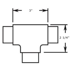 Flush Tee Handrail Fitting - Brushed Stainless Steel - 1.5" OD -Bar Supplies 00 734 44 734 specs b1 2 85697.1590768179