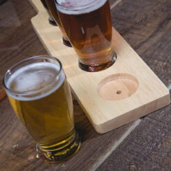 Beer Tasting Flight Serving Set - Wood Paddle & 4 Glasses -Bar Supplies 04272016 tasting glasses beer 47 21436.1590771693