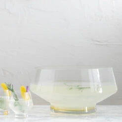 Viski Raye Footed Glass Punch Bowl - 2.56 Gallons -Bar Supplies 09182018 honeycider beer cocktail 2221 51041.1612204057