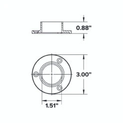 3" Wall Flange - Polished Brass - 1.5" OD -Bar Supplies 1.5 OD 3 Wall Flange 26540.1627332135