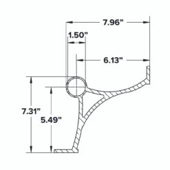 Combination Foot Rail Bracket - Polished Brass - 1.5" OD -Bar Supplies 1.5 OD Combination Bracket 68229.1627313345
