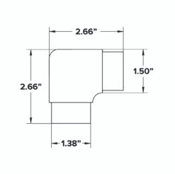 Flush Elbow Fitting 90 Degree - Matte Black - 1.5" OD 9 Flush Elbow Fitting 90 Degree - Matte Black - 1.5" OD -Bar Supplies 1.5 OD Flush 90 Degree Elbow 42306.1627313405