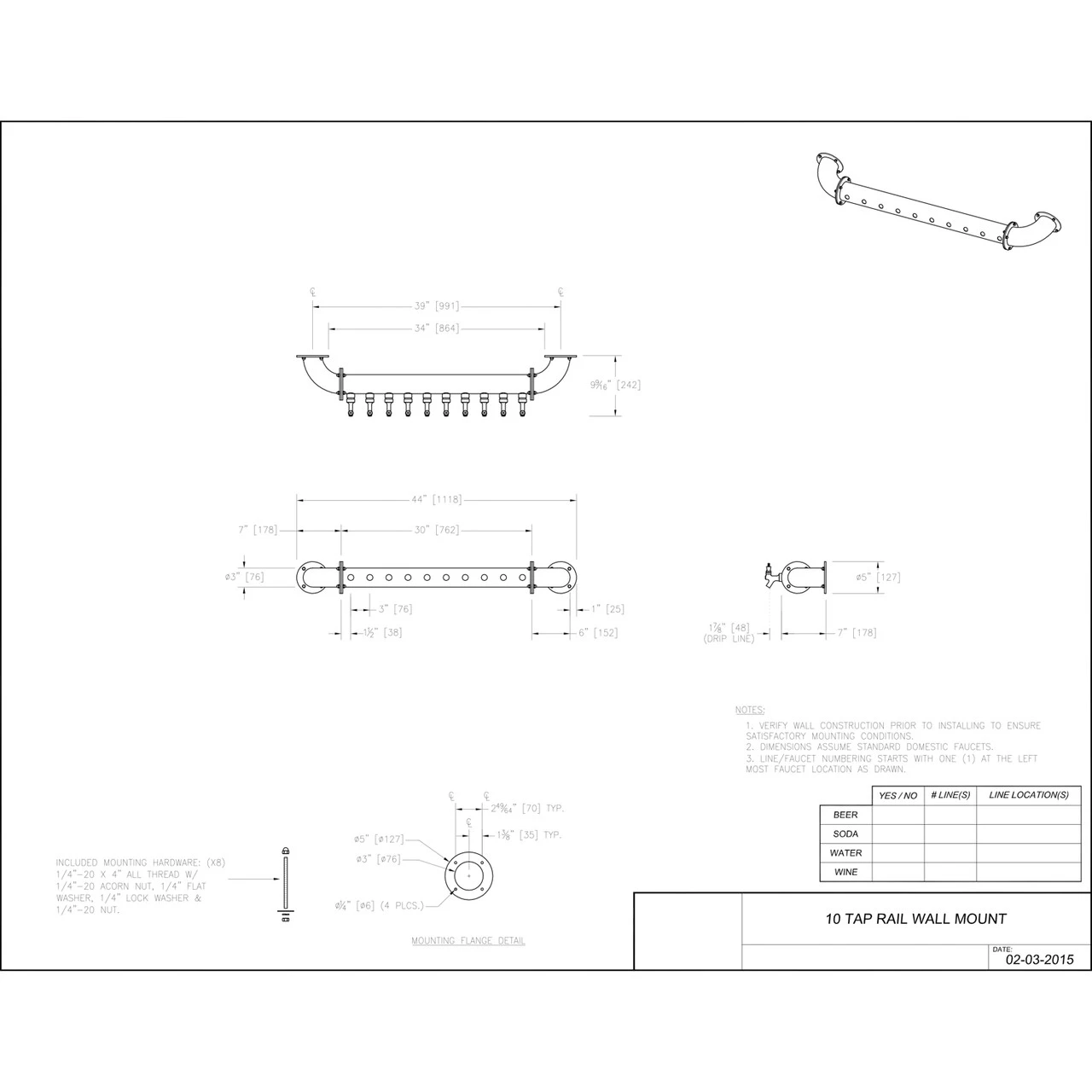 Wall Mount Rail Draft Beer Tower - Glycol Cooled - 6 To 12 Faucets 7 Wall Mount Rail Draft Beer Tower - Glycol Cooled - 6 To 12 Faucets - Image 5