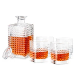 Luigi Bormioli Elixir Spirits Decanter & DOF Tumbler Set - 5 Pieces