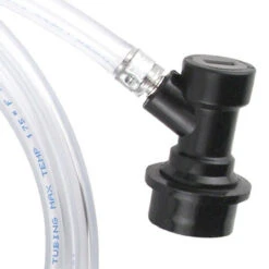 Beer Line Jumper - 3/16" ID - 5' Vinyl Hose W/ Liquid Ball Lock Disconnect & Picnic Faucet -Bar Supplies 177434 homebrew disconnect beer b3 1 37113.1590770742