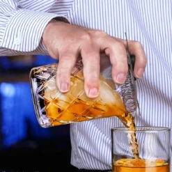 Diamond Weave Cocktail Mixing Glass With Stainless Steel Strainer - 400ml -Bar Supplies 178126 mixing glass strainer b3 2 74121.1590770650