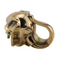 Elephant Head Bar Rail Bracket - Polished Brass - 2" OD -Bar Supplies 178901 elephant arm rail m1 1 99077.1590769269