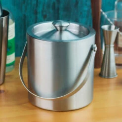 Behind The Bar® Stainless Steel Double Walled Ice Bucket - 1.5 Quarts -Bar Supplies 181311 behind the bar stainless steel double walled ice bucket 3 81664.1590765047