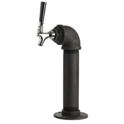 Draft Beer Tower - Black Iron - Single Tap - Standard Stainless Steel Faucet