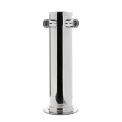 Draft Beer Tower - Stainless Steel - 3" Column - 2 Taps - No Faucets