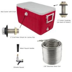 Single Faucet Jockey Box - 120' Coil - Faucet Hardware Kit -Bar Supplies 21487 jockey box 120 b1 1 46923.1590768604