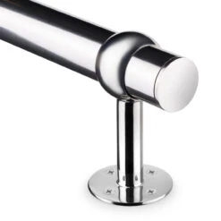 Rounded Center Post Bracket - Polished Stainless Steel - 2" OD -Bar Supplies 22 336 2 Rounded Center Post Bracket Polished Stainless Steel 04 51620.1595214494