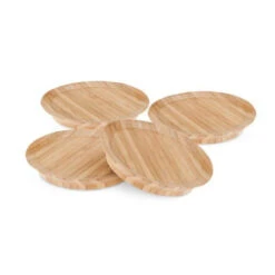 Bamboo Appetizer Glass Toppers - Set Of 4