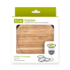 Bamboo Appetizer Glass Toppers - Set Of 4 -Bar Supplies 2221 v1 pkg1 92150.1616524797