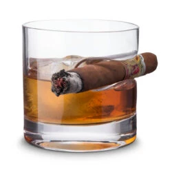 Godinger Cigar Whiskey Rocks Glass - 12 Oz - With Indented Cigar Rest