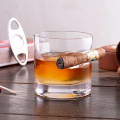 Godinger Cigar Whiskey Rocks Glass - 12 Oz - With Indented Cigar Rest -Bar Supplies 26089 Godinger Cigar Whiskey Rocks Glass 12 oz With Indented Cigar Rest 04 84707.1592499157