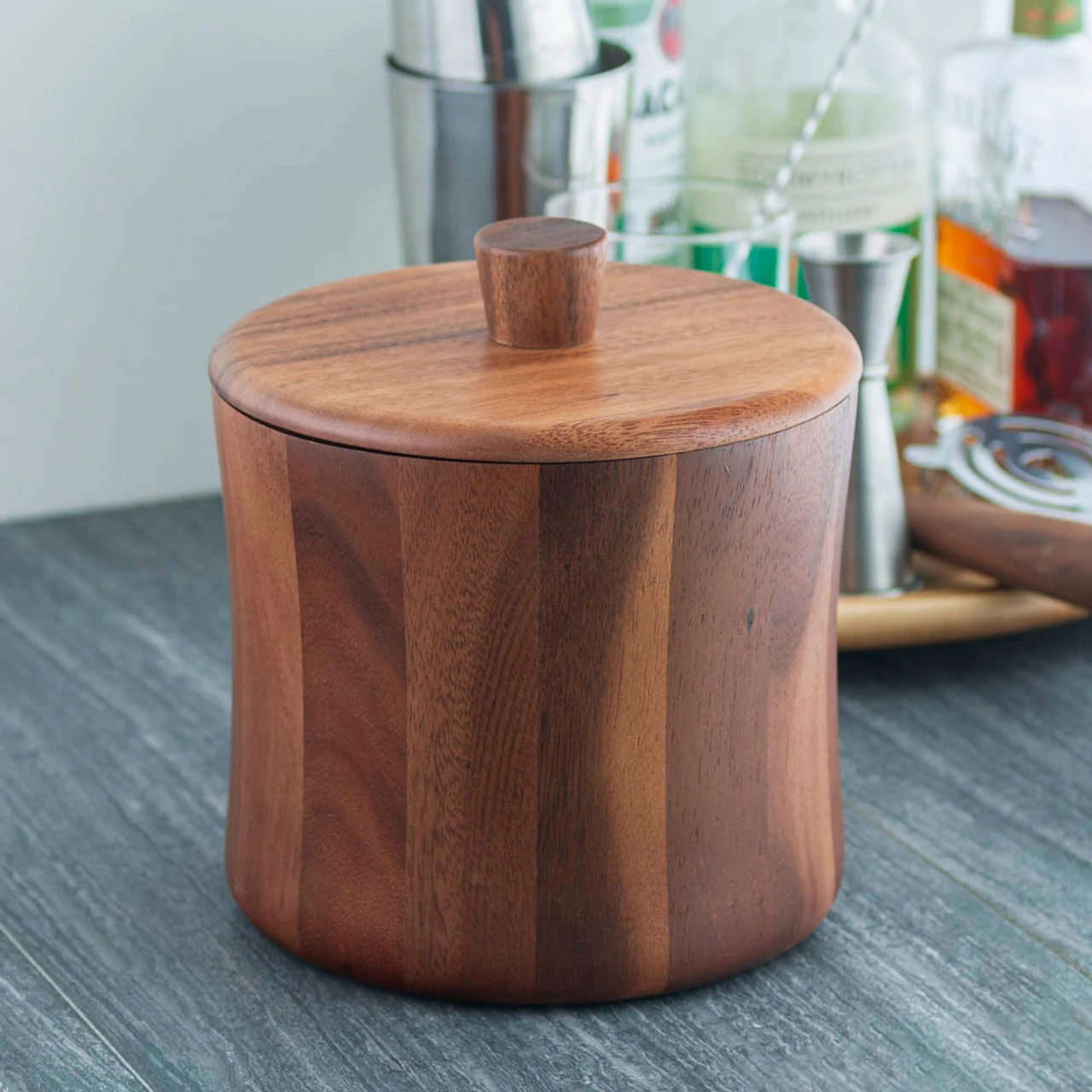 Natural Teak Wood Ice Bucket - 3 Quarts 5 Natural Teak Wood Ice Bucket - 3 Quarts - Image 3