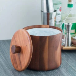 Natural Teak Wood Ice Bucket - 3 Quarts 10 Natural Teak Wood Ice Bucket - 3 Quarts -Bar Supplies 2900 ice natural teak wood ice bucket 4 20547.1590767970
