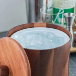 Natural Teak Wood Ice Bucket - 3 Quarts 11 Natural Teak Wood Ice Bucket - 3 Quarts -Bar Supplies 2900 ice natural teak wood ice bucket 5 53909.1590767971
