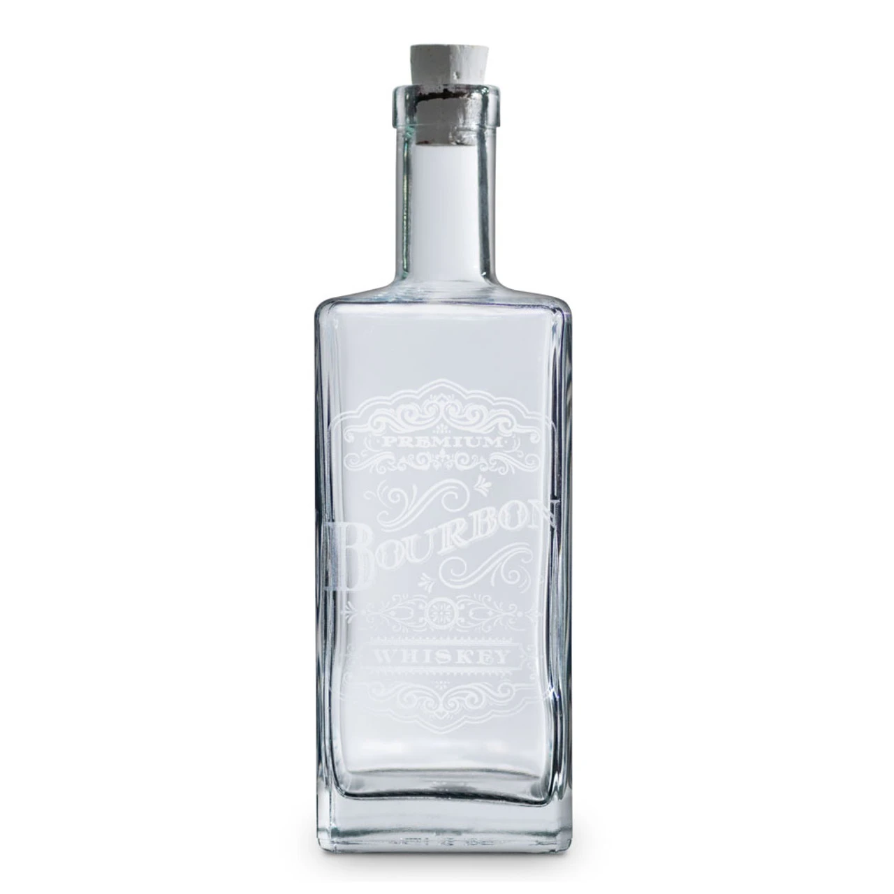 Bourbon Victorian Elixir Style Etched Square Spirit Decanter - 750ml 4 Bourbon Victorian Elixir Style Etched Square Spirit Decanter - 750ml - Image 2