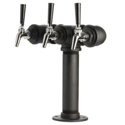 Draft Beer Tower - Black Iron - Triple Tap - Perlick 630SS Faucet