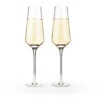 Viski Raye Crystal Champagne Flutes - 8 Oz - Set Of 2 -Bar Supplies 4530 champagne flutes 002 65815.1590764500