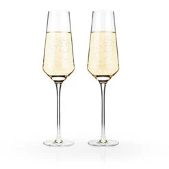 Viski Raye Crystal Champagne Flutes - 8 Oz - Set Of 2