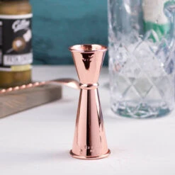 Viski Summit Makoto Japanese Style Copper Plated Double Cocktail Jigger - 1 Oz & 2 Oz -Bar Supplies 4950 JIGGER Viski Summit Makoto Japanese Style Copper Plated Double Cocktail Jigger 1 oz and 2 oz 03 44199.1592497685