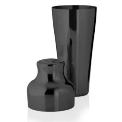 Viski Warren Gunmetal Black Two-Piece French Style Parisian Cocktail Shaker - 25 Oz -Bar Supplies 5397 gmb 18001616 viski warren gunmetal black two piece french style parisian 02 03483.1590768300
