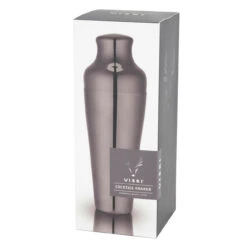 Viski Warren Gunmetal Black Two-Piece French Style Parisian Cocktail Shaker - 25 Oz -Bar Supplies 5397 gmb 18001616 viski warren gunmetal black two piece french style parisian 03 32557.1590768301