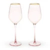 Rose Tinted Crystal White Wine Glasses With Gold Rims - 14 Oz - Set Of 2 -Bar Supplies 6163 red rose tinted crystal white wine glasses with gold rims 14 oz set of 2 01 21203.1590768373