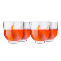 Nude Glass Hepburn Low Ball Glasses - 12.85 Oz - Set Of 4