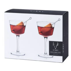 Viski Raye Nick & Nora Vintage Crystal Martini Cocktail Glasses - 6 Oz - Set Of 2 -Bar Supplies 6424 nn 18001615 viski raye nick and nora vintage crystal martini cocktail glasses 6 oz set of 2 03 51940.1590768398