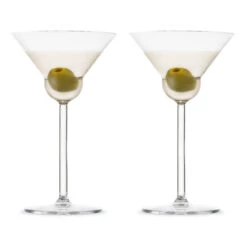 Nude Glass Vintage Rounded Crystal Martini Glasses - 6.42 Oz - Set Of 2
