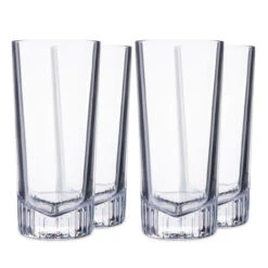 Nude Glass Caldera Crystal Long Drink Highball Glasses - 15.25 Oz - Set Of 4 -Bar Supplies 68134 1112774 Nude Glass Caldera Crystal Long Drink Highball Glasses 15 pt 25 oz Set of 4 01 14976.1625085592