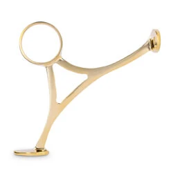 Combination Foot Rail Bracket - Polished Brass - 2" OD -Bar Supplies 76912 2 Combination Foot Rail Bracket Polished Brass 2 OD 02 57429.1598455396