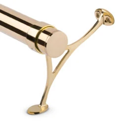 Combination Foot Rail Bracket - Polished Brass - 2" OD -Bar Supplies 76912 2 Combination Foot Rail Bracket Polished Brass 2 OD 04 41959.1598455396