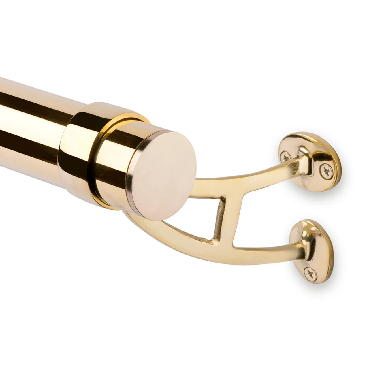 Bar Mount Foot Rail Bracket - Polished Brass - 2" OD 6 Bar Mount Foot Rail Bracket - Polished Brass - 2" OD - Image 4