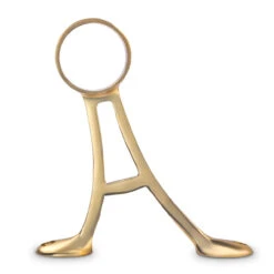 Floor Mount Foot Rail Bracket - Polished Brass - 2" OD -Bar Supplies 76914 2 Floor Mount Foot Rail Bracket Polished Brass 2 OD 02 76530.1598455639