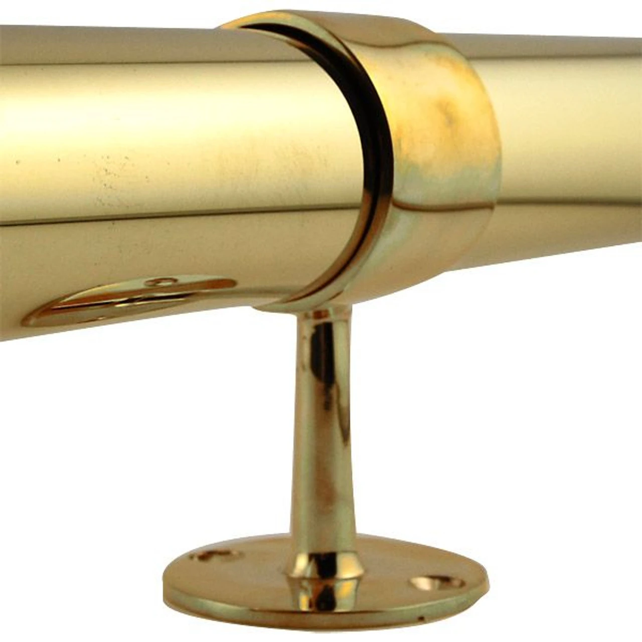 Center Post Foot Rail Bracket - Polished Brass - 2" OD 5 Center Post Foot Rail Bracket - Polished Brass - 2" OD - Image 3