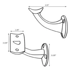 Handrail Bracket - Polished Brass - 2" OD -Bar Supplies 76932 2 brassarmrestsol b5 2 34090.1590768538