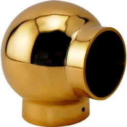 Ball Elbow Fitting 90 Degree - Polished Brass - 2" OD