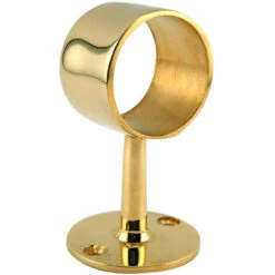 Center Post Foot Rail Bracket - Polished Brass - 2" OD