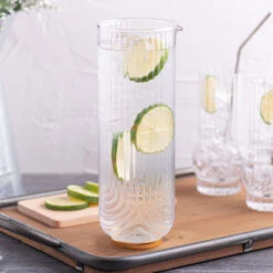 Viski Gatsby Gold Footed Glass Cocktail Carafe - 42 Oz -Bar Supplies 7949 Viski Gatsby Gold Footed Glass Cocktail Carafe 42 oz 04 66404.1603300069