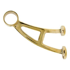 Bar Mount Foot Rail Bracket - Polished Brass - 1.5" OD