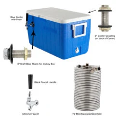 Single Faucet Jockey Box - 70' Coil - Complete Kit -Bar Supplies 8170coolerkit tank 004 23405.1590768623